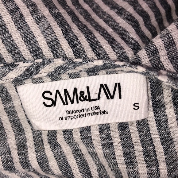 Sam & Lavi size small blue striped boho top - Picture 4 of 7